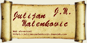 Julijan Malenković vizit kartica